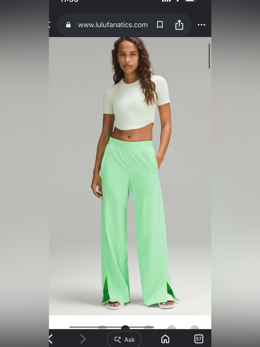 Lululemon Stretch Woven Wide-Leg High-Rise Pant pistacho medium